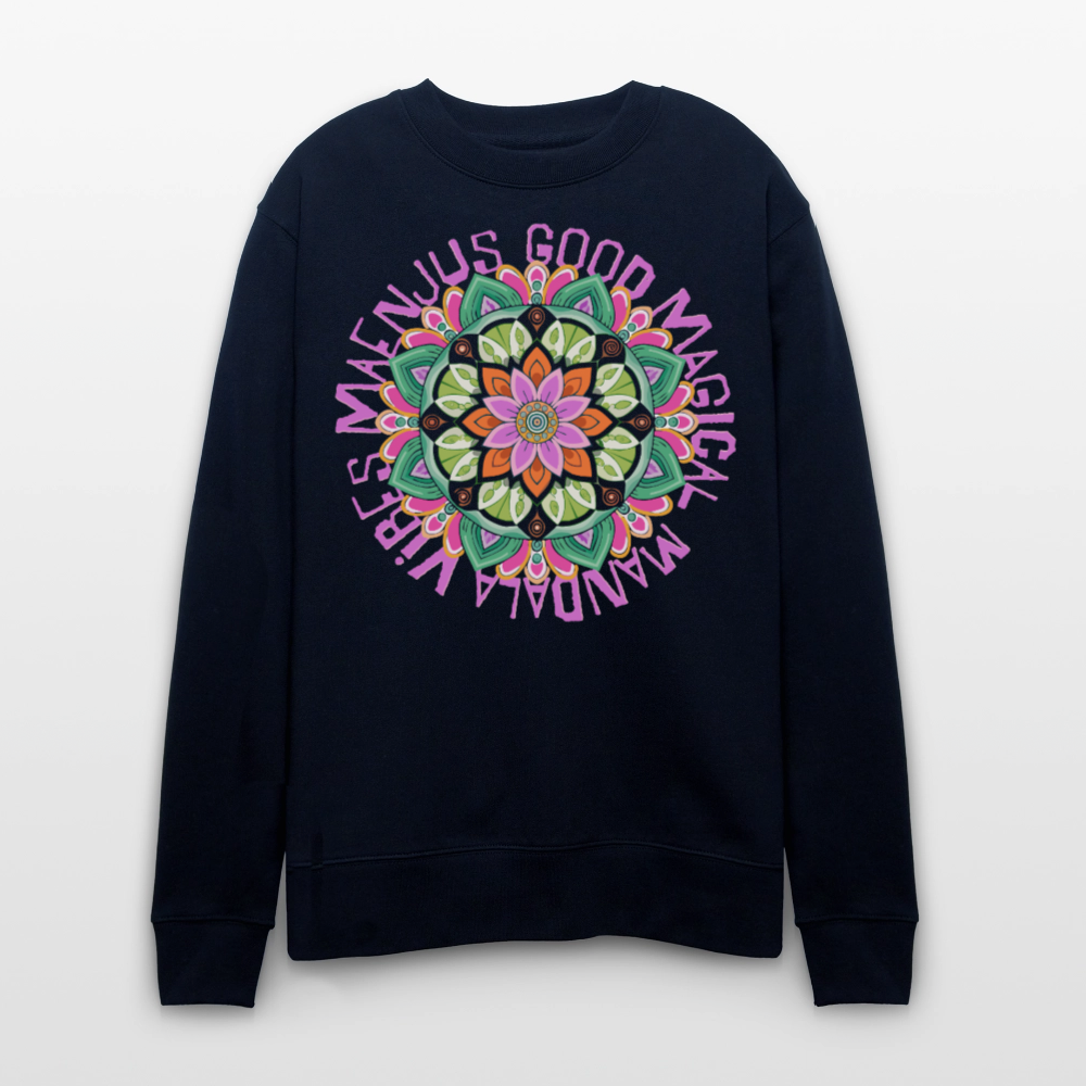 Unisex Bio-Sweatshirt mit MANDALA VIBES PRINT - Navy