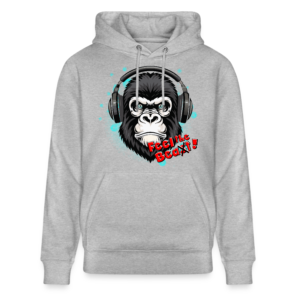 Unisex Hoodie mit FEEL THE BEA(S)T PRINT - Grau meliert