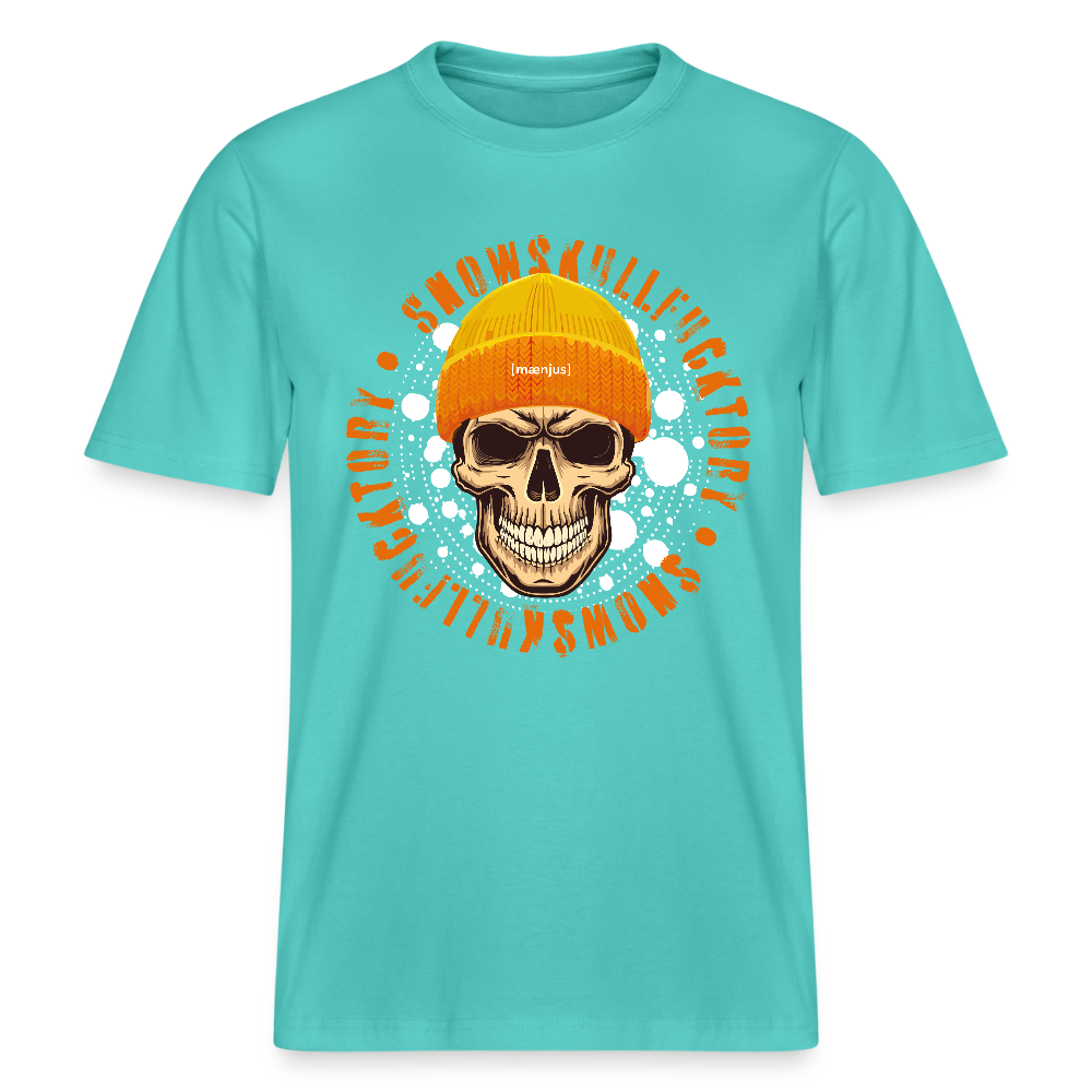 Unisex Bio-T-Shirt mit SNOWSKULL FUCKTORY PRINT - Poolblau