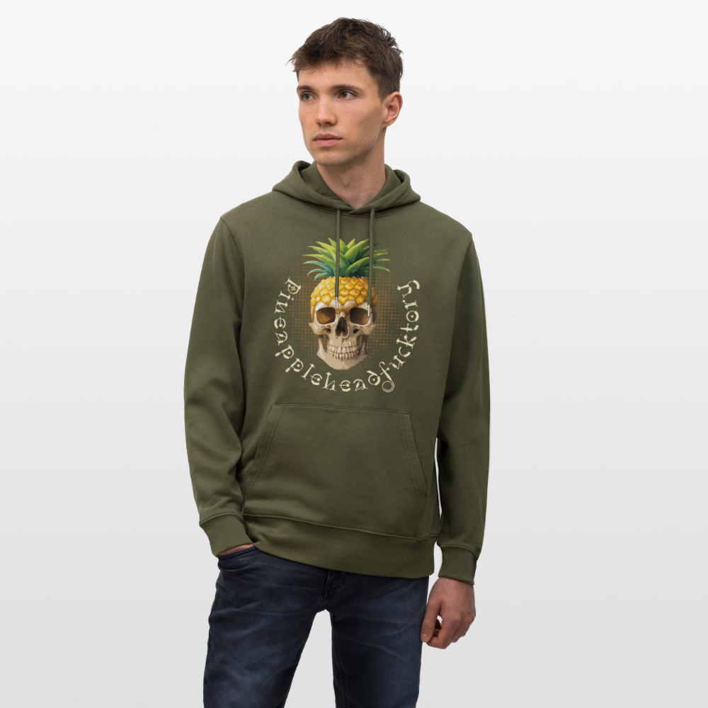 Unisex Hoodie mit PINEAPPLE SKULL PRINT - Khaki Grün