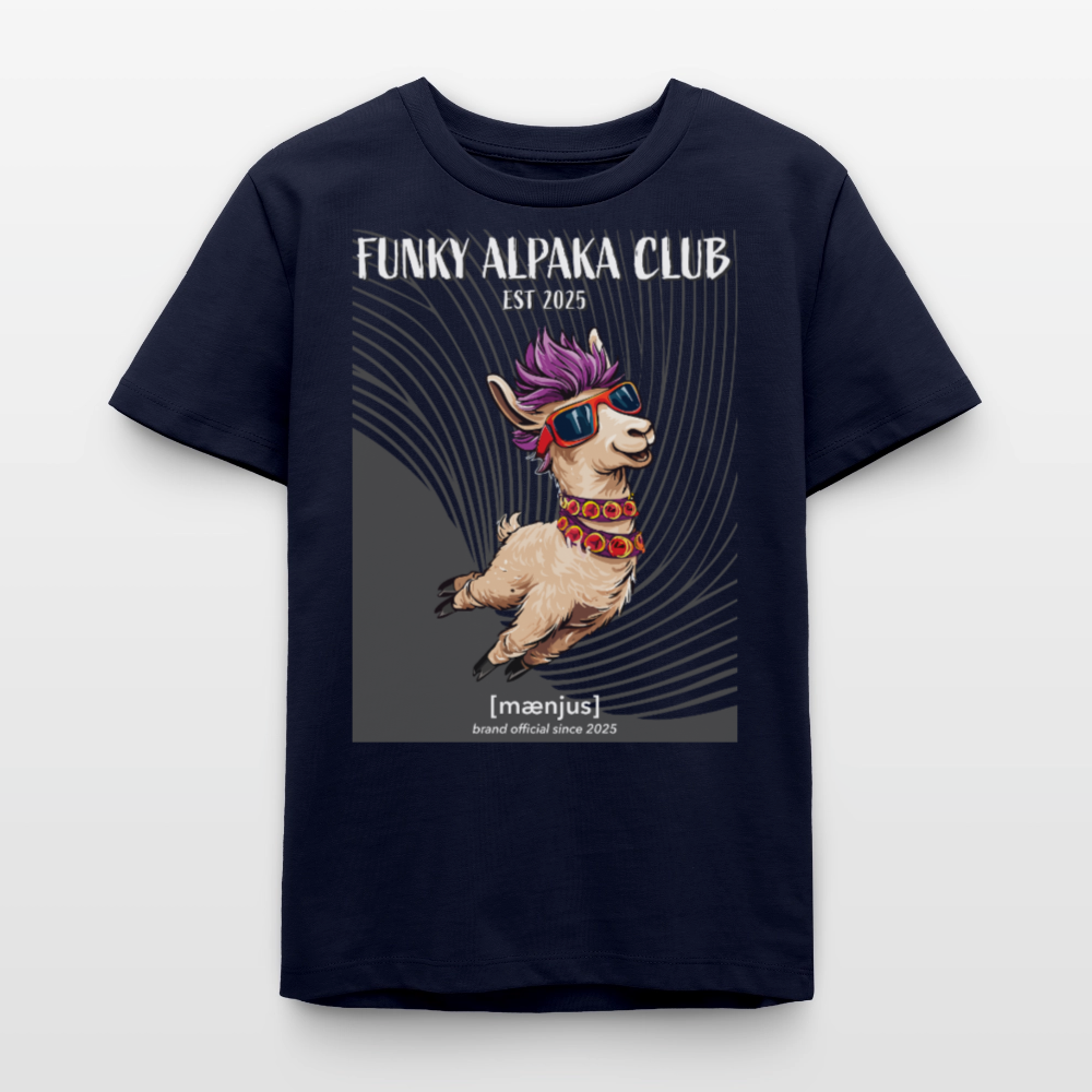 MNJS TEENS Bio T-Shirt mit FUNKY ALPAKA CLUB PRINT - Navy