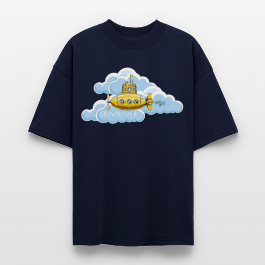 Oversized Unisex Bio T-Shirt mit SKYDIVER PRINT - Navy