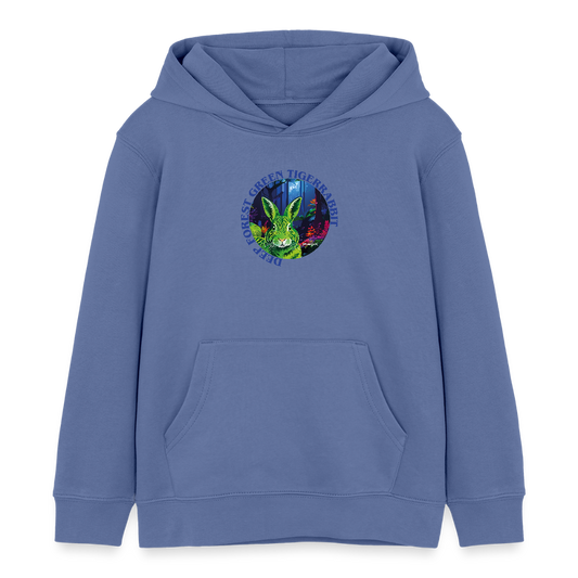 MNJS KIDS Bio-Hoodie mit DEEP FOREST GREEN TIGERRABBIT PRINT - Blau