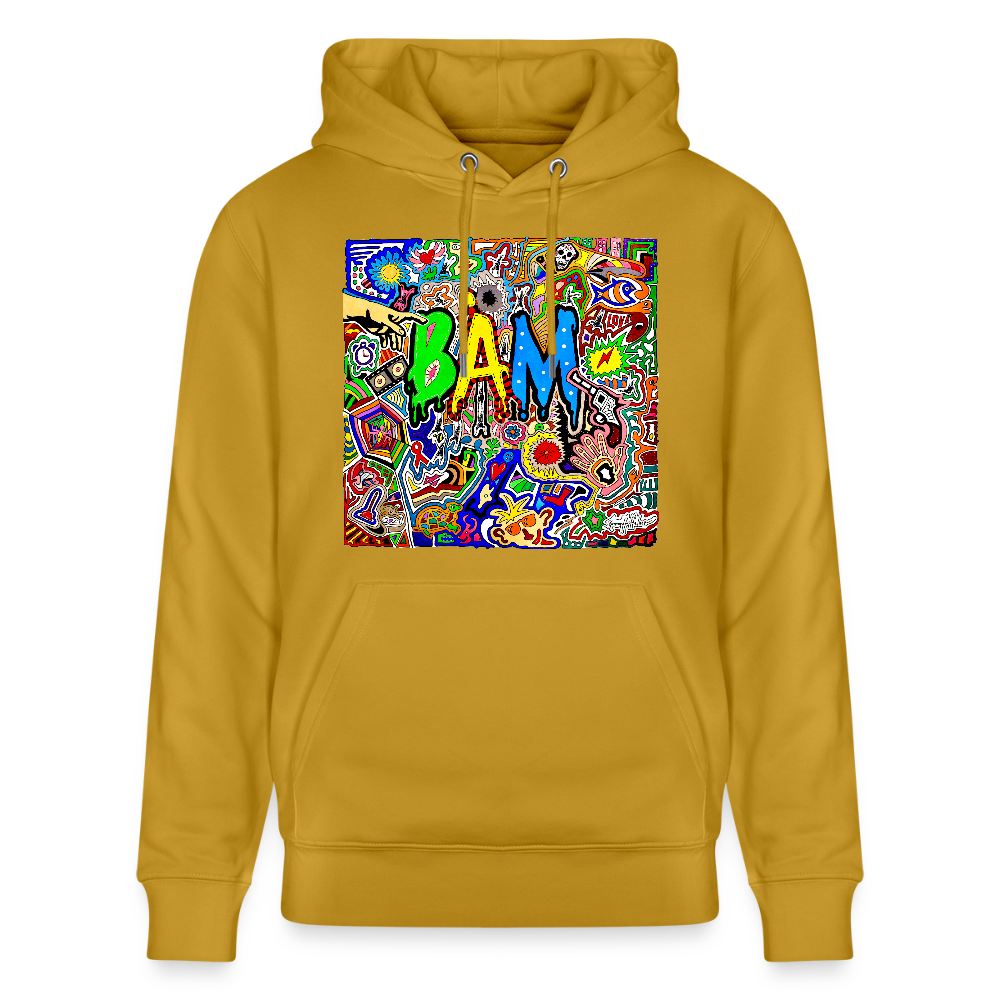 Unisex Bio-Hoodie mit BÄM PRINT - Ocker