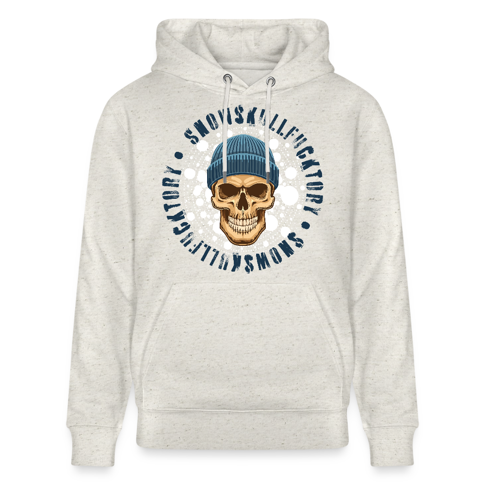 Unisex Hoodie mit SNOWSKULL PRINT - Beige meliert