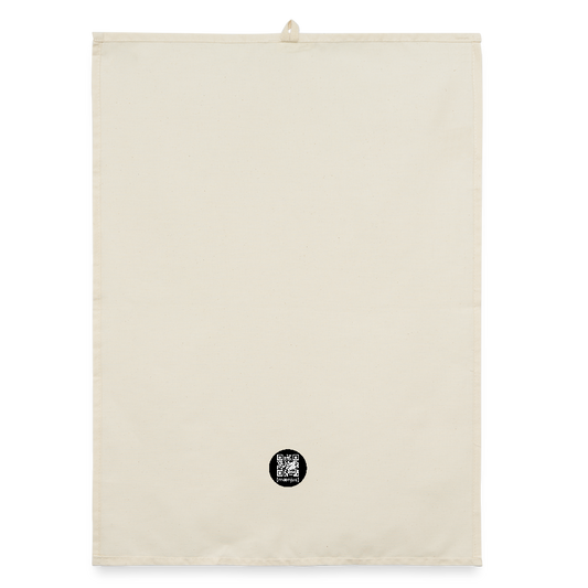 Organic Geschirrtuch mit SANTASKULL FUCKTORY PRINT - Natur