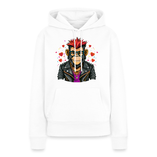 Frauen Premium Hoodie mit MONKEY IN LOVE PRINT - Weiß