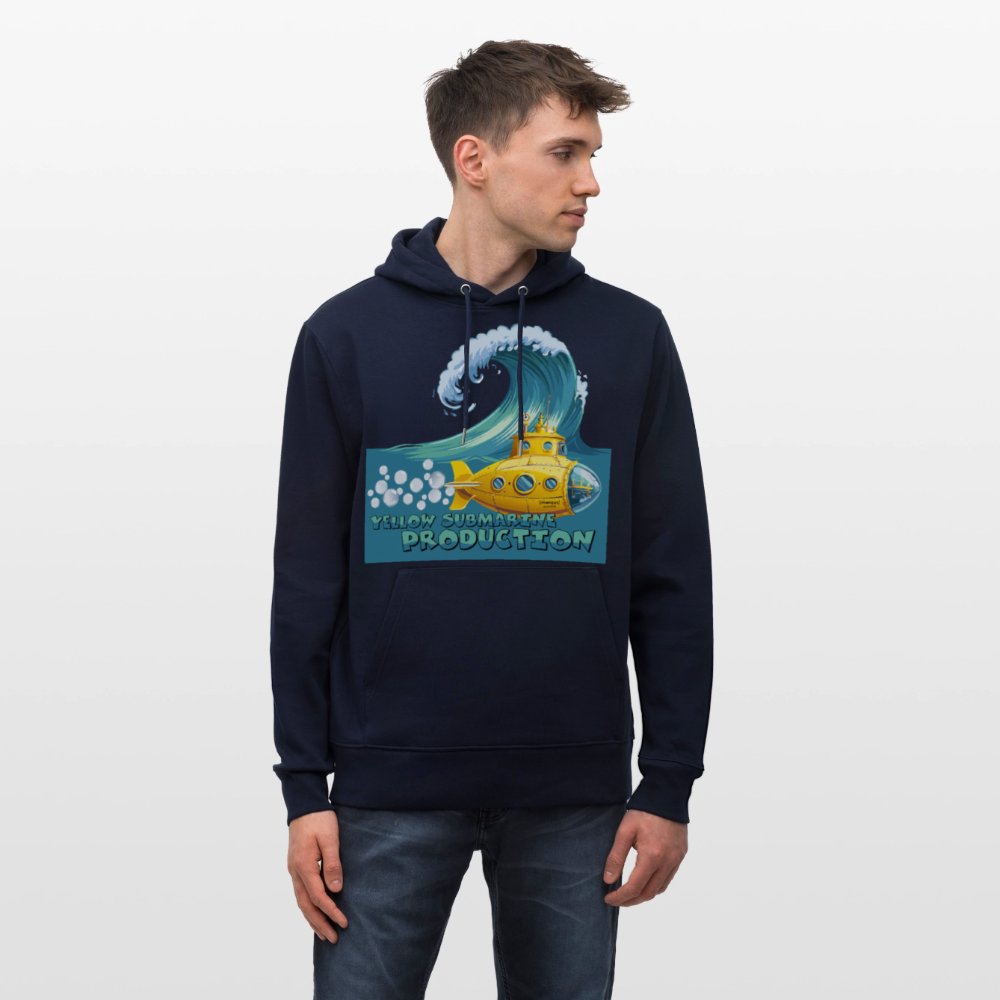 Unisex Bio-Hoodie mit YELLOW SUBMARINE PRODUCTION PRINT - Navy