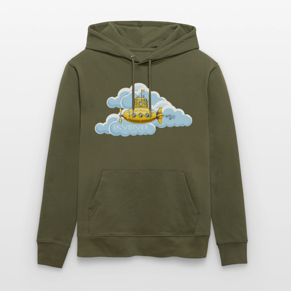 Unisex Bio-Hoodie mit SKYDIVER PRINT - Khaki Grün