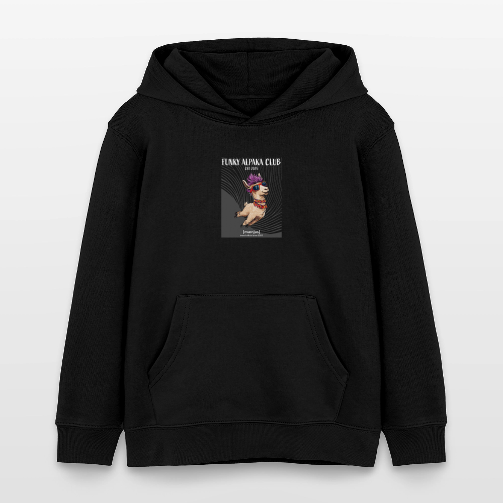 MNJS KIDS Bio-Hoodie mit FUNKY ALPAKA CLUB PRINT - Schwarz
