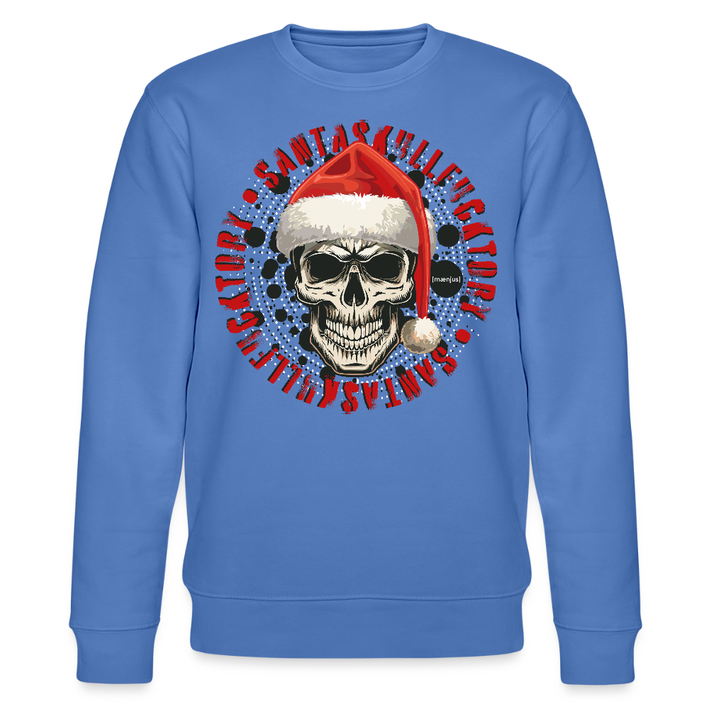 Unisex Bio-Sweatshirt mit SANTASKULL FUCKTORY PRINT - Blau
