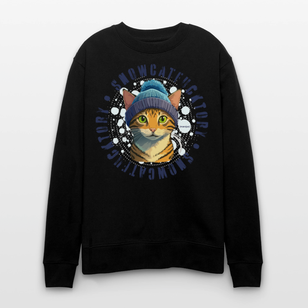 Unisex Bio-Sweatshirt mit SNOWCAT PRINT - Schwarz
