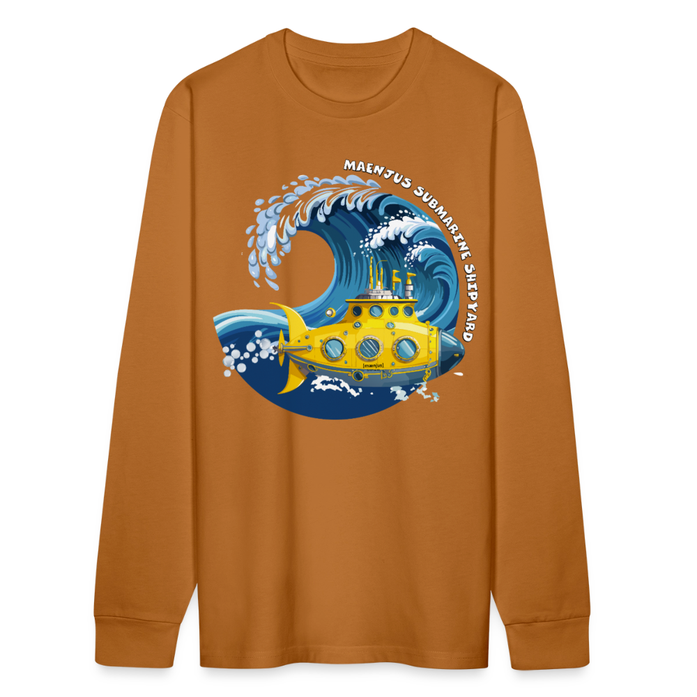 Unisex Bio-Langarmshirt mit MAENJUS SUBMARINE SHIPYARD PRINT - Herbstorange