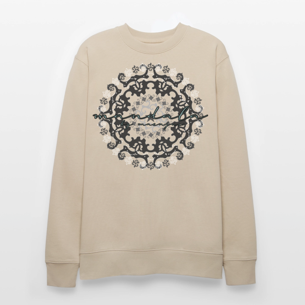 Unisex Bio-Sweatshirt mit BLACK MANDALA PRINT - Beige