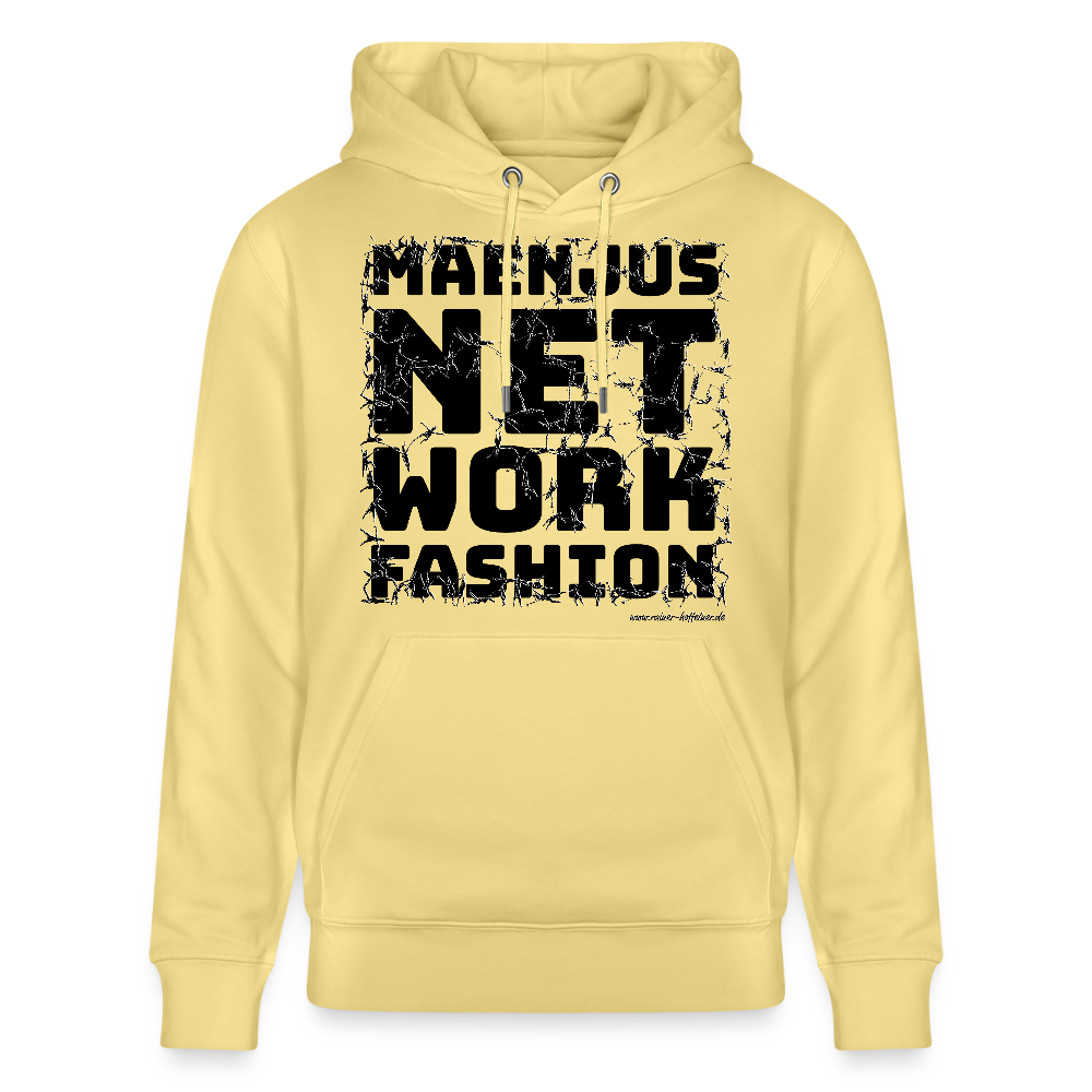 Unisex Bio-Hoodie mit MAENJUS NETWORK FASHION PRINT - Gelb Viva 