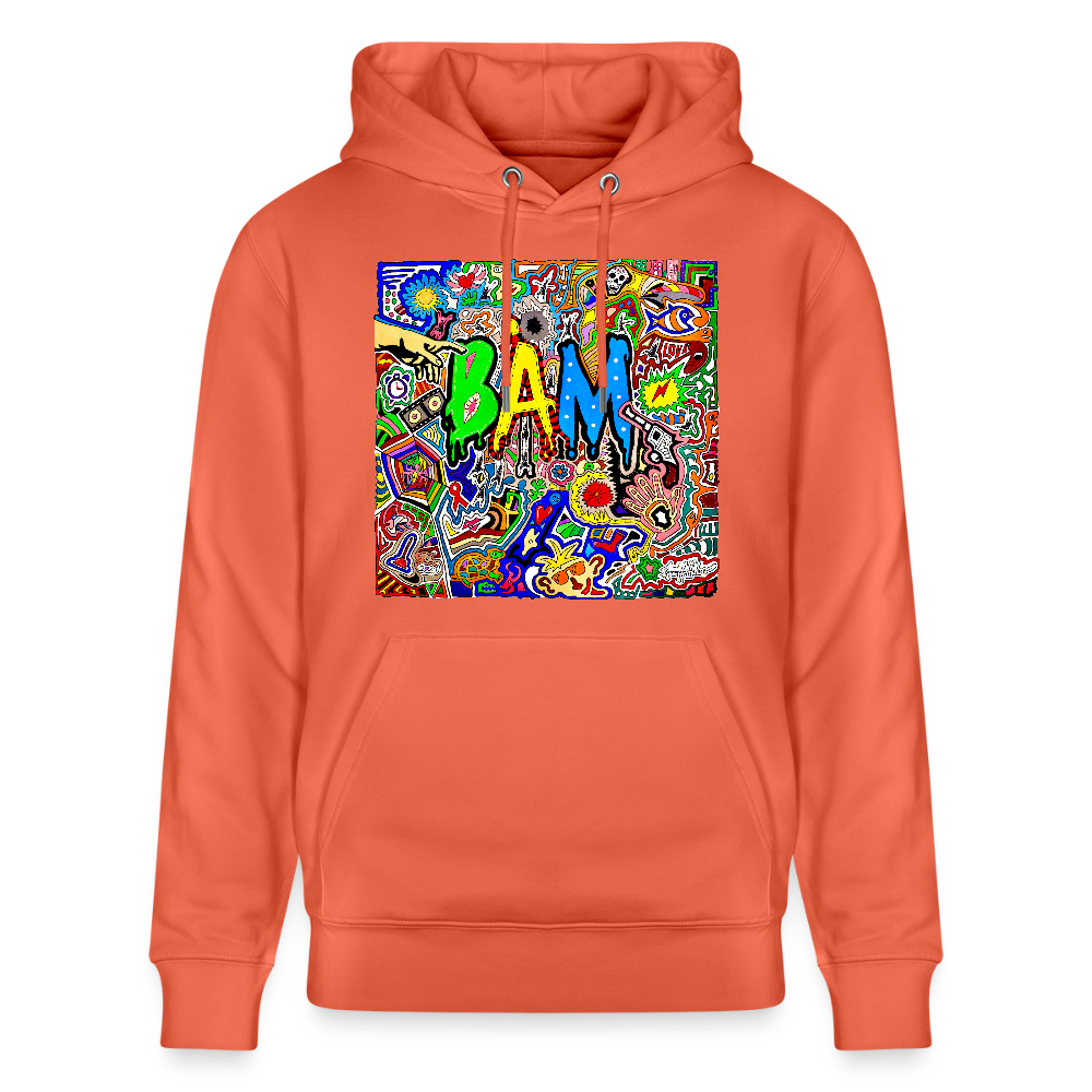 Unisex Bio-Hoodie mit BÄM PRINT - Hellrot