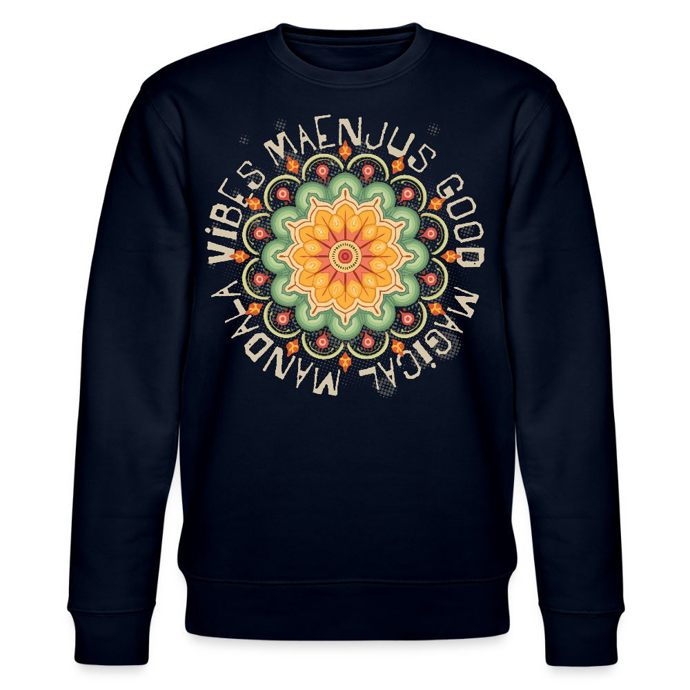 Unisex Bio-Sweatshirt mit MANDALA VIBES PRINT - Navy