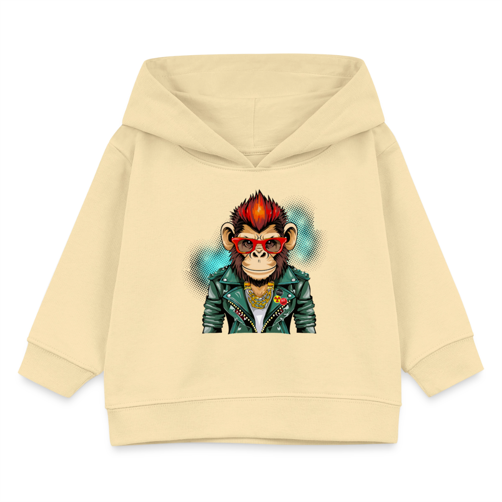 MNJS KIDS Bio Hoodie mit MONKEY PRINT - Creme