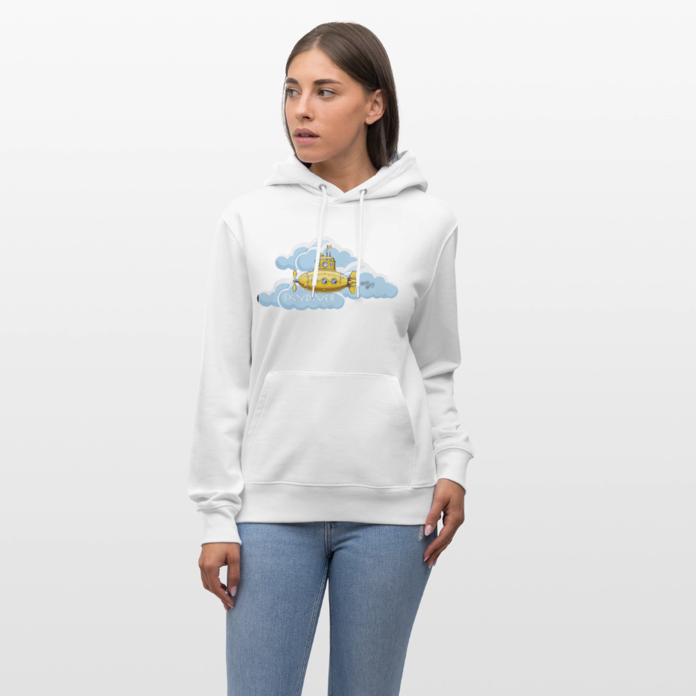 Unisex Bio-Hoodie mit SKYDIVER PRINT - Weiß