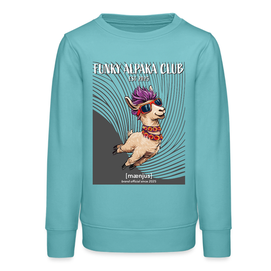 MNJS TEENS Bio Sweatshirt mit FUNKY ALPAKA CLUB PRINT - Pastelltürkis
