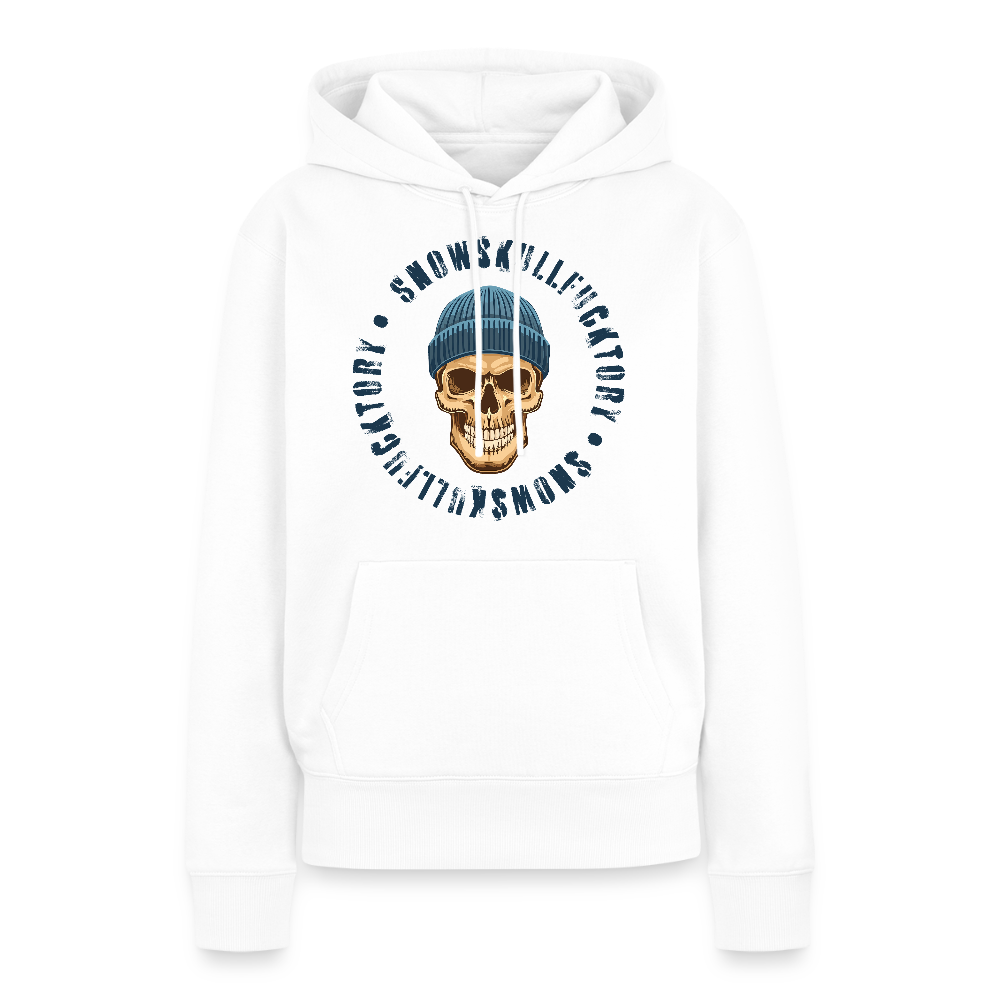 Frauen Premium Hoodie mit SNOWSKULL PRINT - Weiß