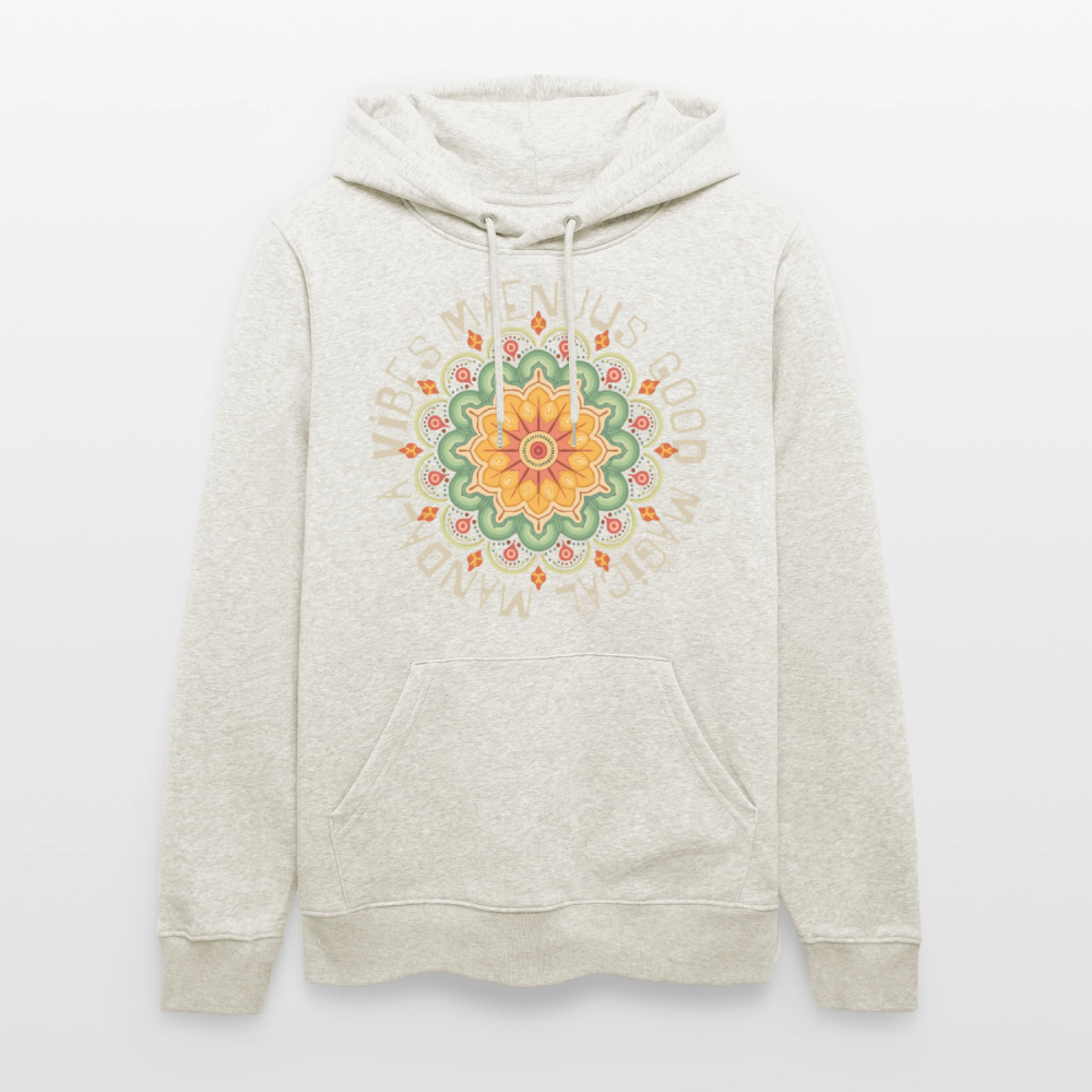 Unisex Bio-Hoodie mit MANDALA VIBES PRINT - Beige meliert
