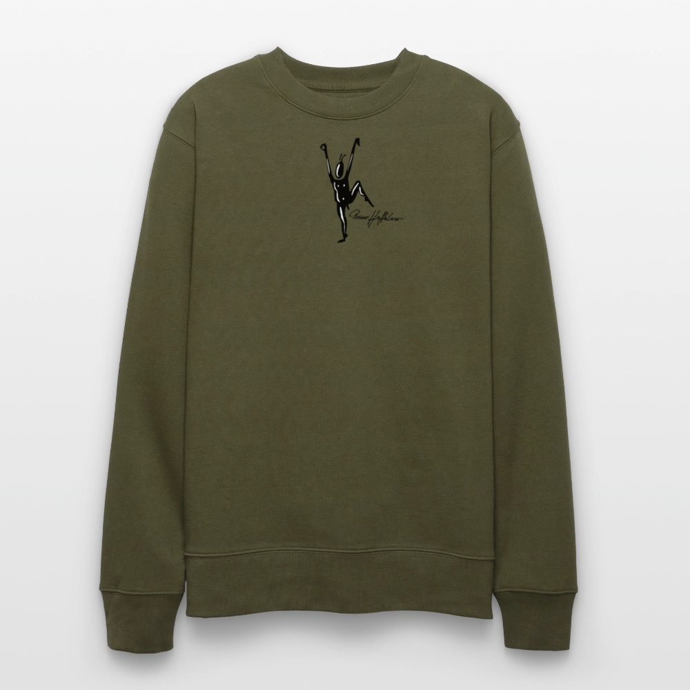 Unisex Bio-Sweatshirt mit TUSCHEMÄNNCHEN PRINT - Khaki