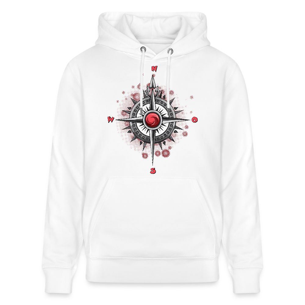 Unisex Hoodie mit WINDROSE PRINT - Weiß