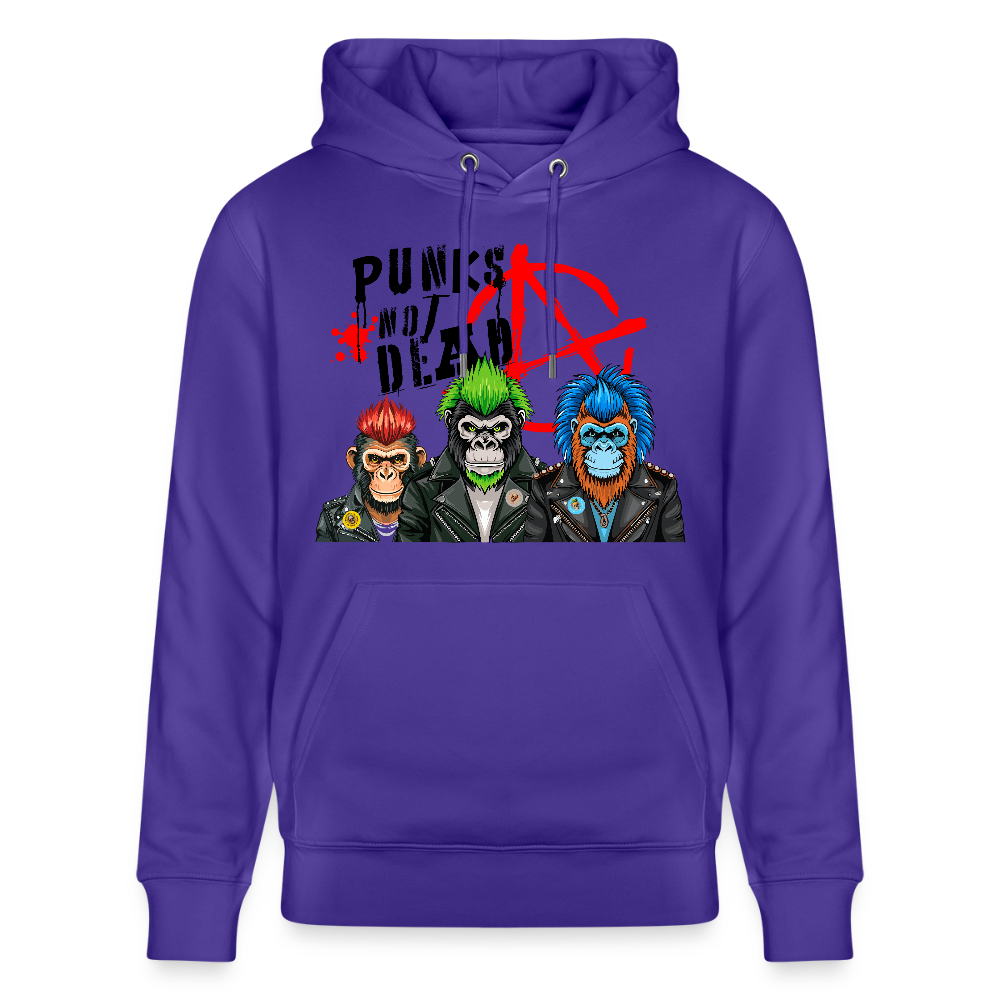 Unisex Hoodie mit PUNKS NOT DEAD PRINT - Purple Love 