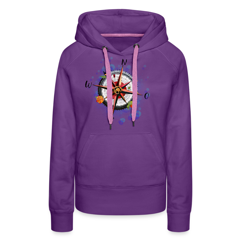 Frauen Premium Hoodie mit WINDROSE PRINT - Purple