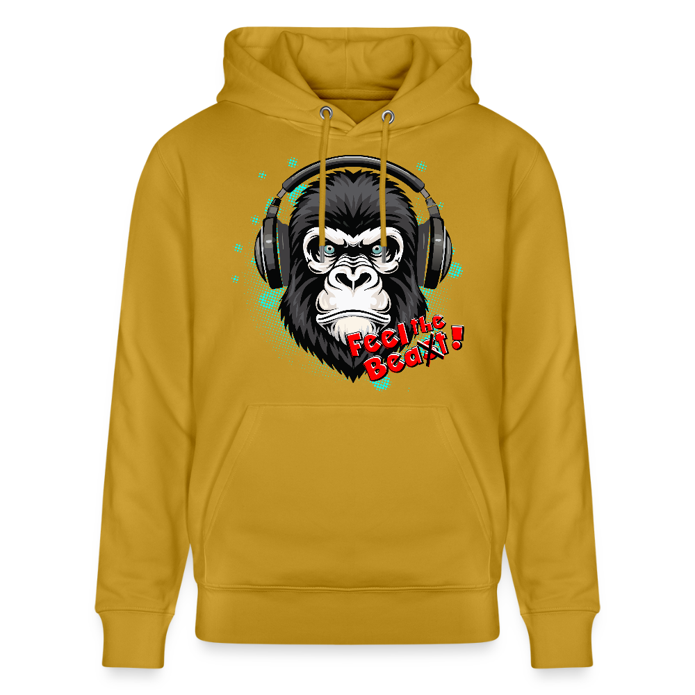 Unisex Hoodie mit FEEL THE BEA(S)T PRINT - Ocker