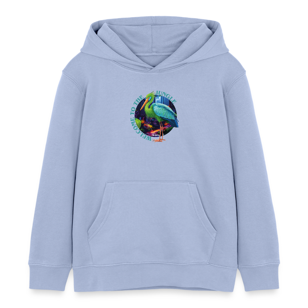 MNJS KIDS Bio-Hoodie mit WELCOME TO THE JUNGLE PRINT - Sky