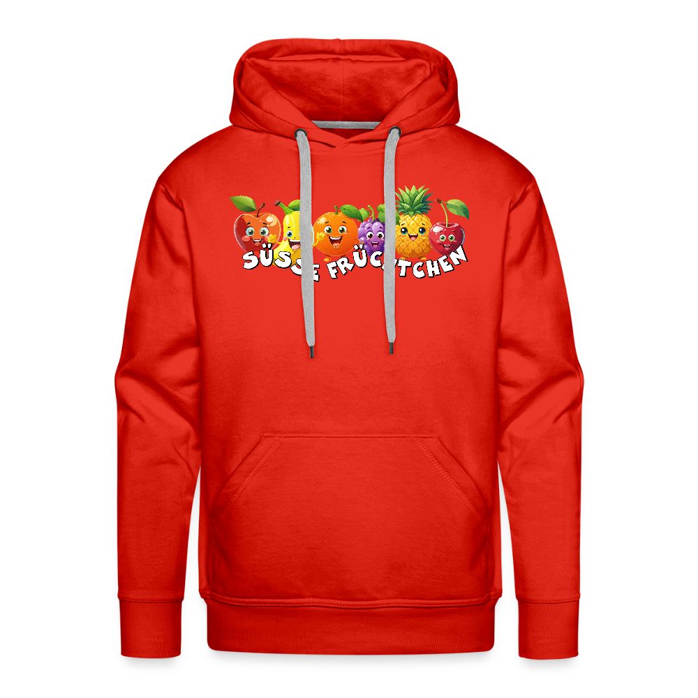 Männer Premium Hoodie mit SÜSSE FRÜCHTCHEN PRINT - Rot
