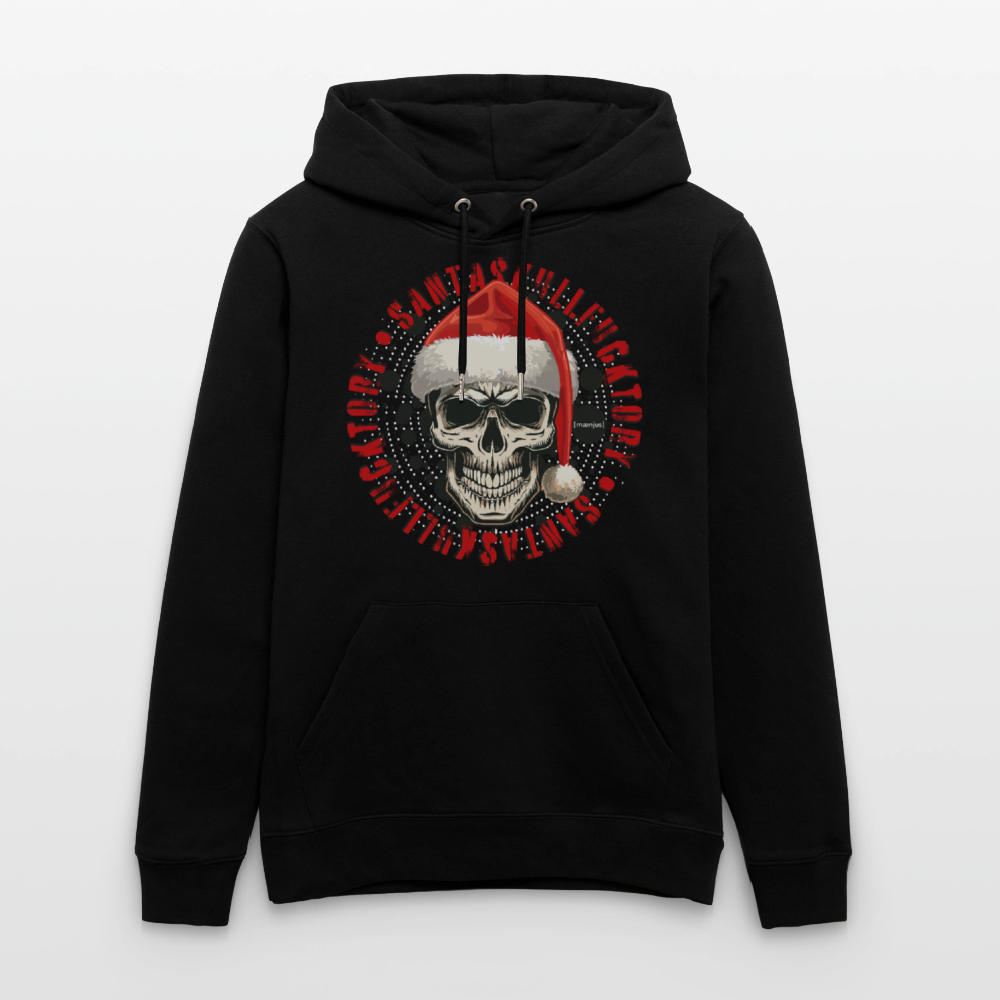 Unisex Bio-Hoodie mit SANTASKULL FUCKTORY PRINT - Schwarz