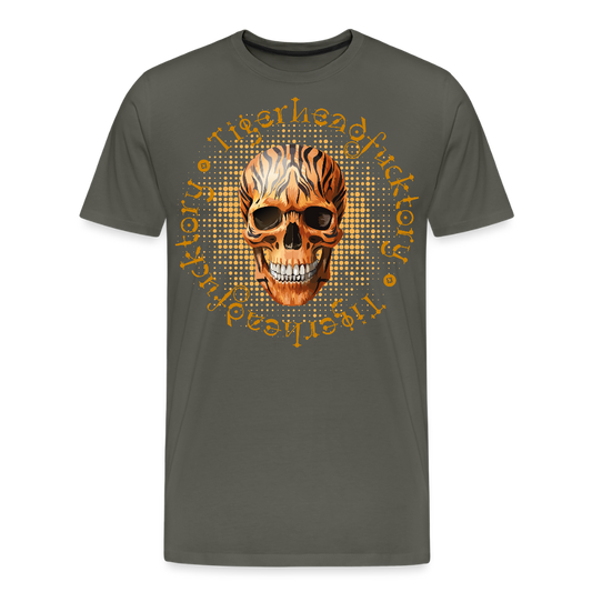 Männer Premium T-Shirt mit TIGERHEAD SKULL PRINT - Asphalt