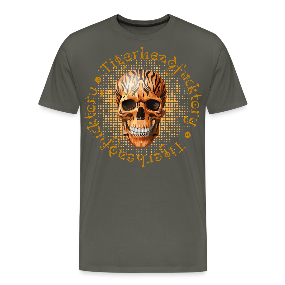 Männer Premium T-Shirt mit TIGERHEAD SKULL PRINT - Asphalt