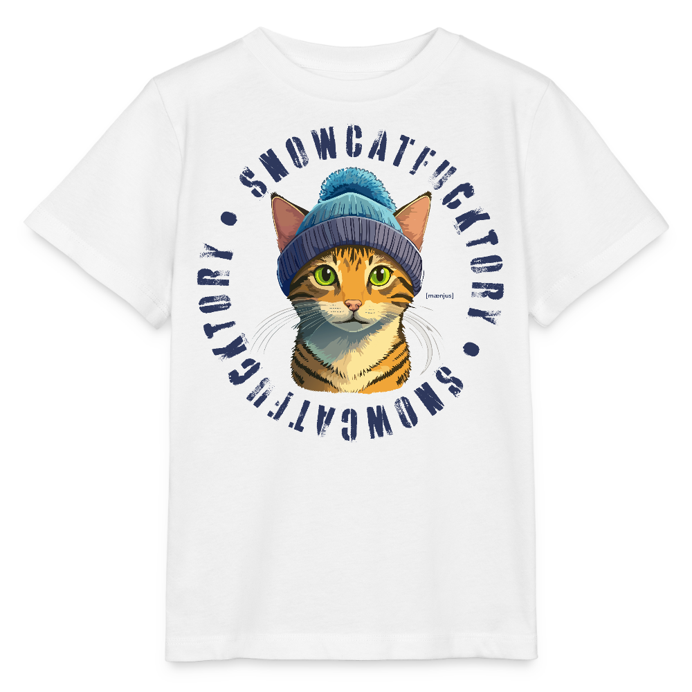 MNJS KIDS Bio T-Shirt mit SNOWCATFUCKTORY PRINT - Weiß