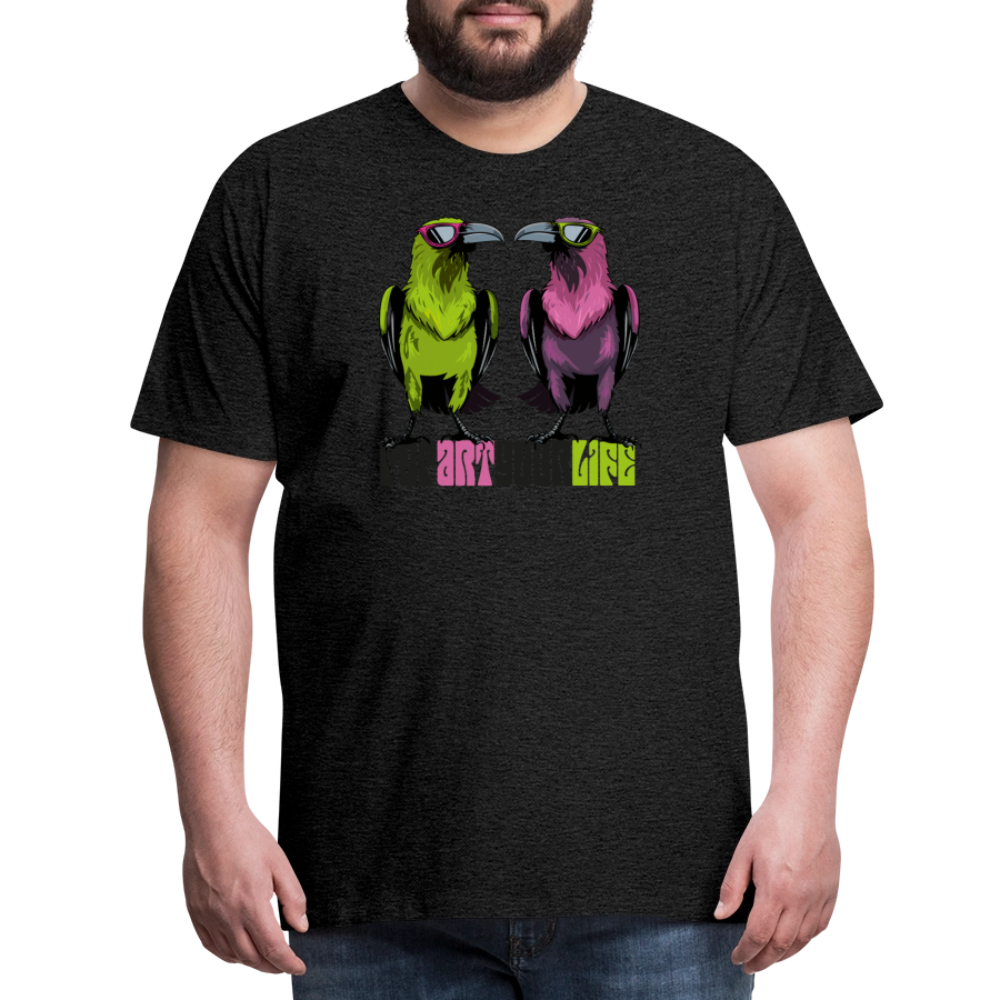 Männer Premium T-Shirt mit POPART YOUR LIFE PRINT - Anthrazit