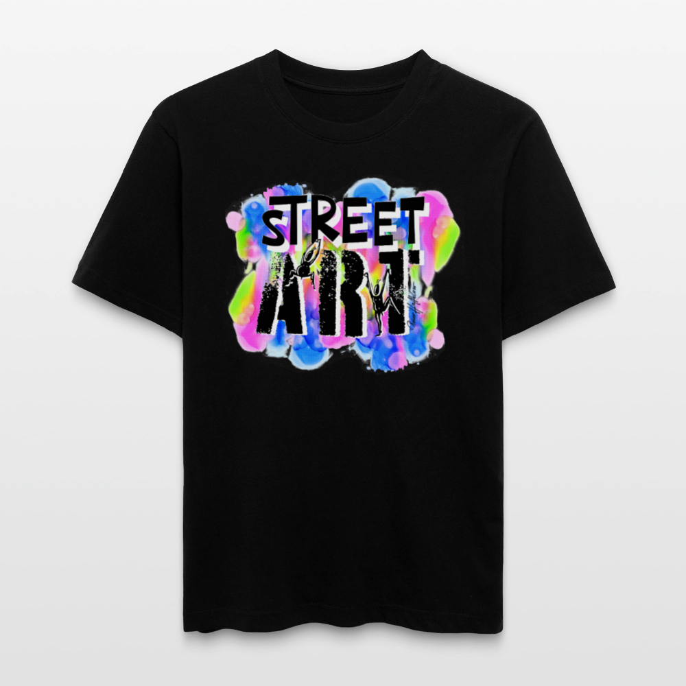 Unisex Bio-T-Shirt mit STREET ART PRINT - Schwarz