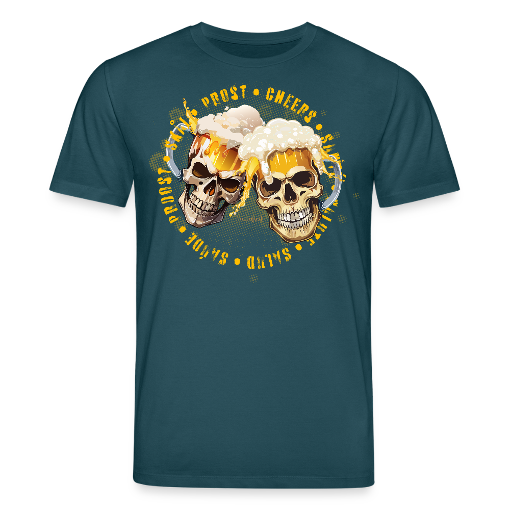 Unisex Bio-T-Shirt mit OKTOBERFEST SKULL BOY PRINT - Dunkles Petrol