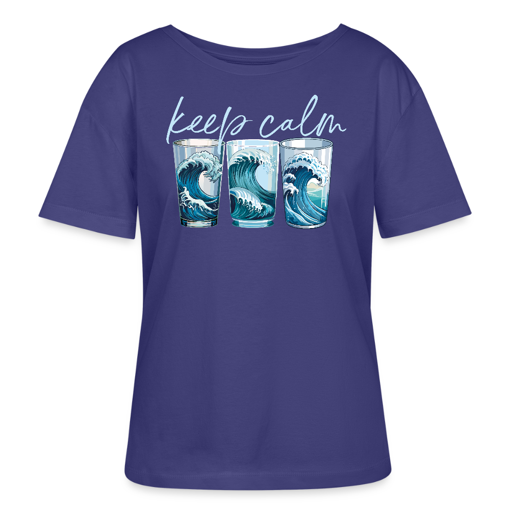 Relaxed Rundhals Frauen Bio-T-Shirt mit KEEP CALM PRINT - Dämmerung