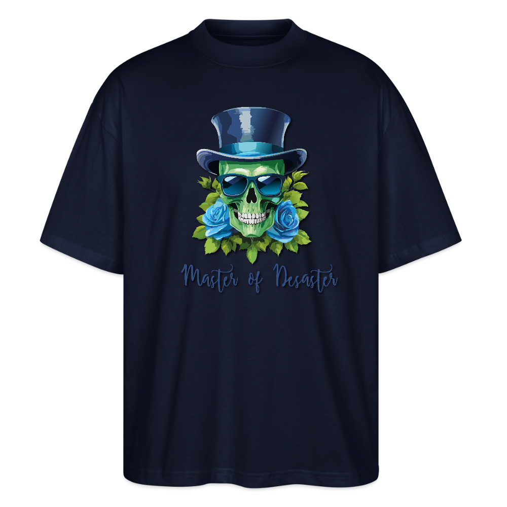 Oversized Unisex T-Shirt mit MASTER OF DESASTER SKULL PRINT - Navy