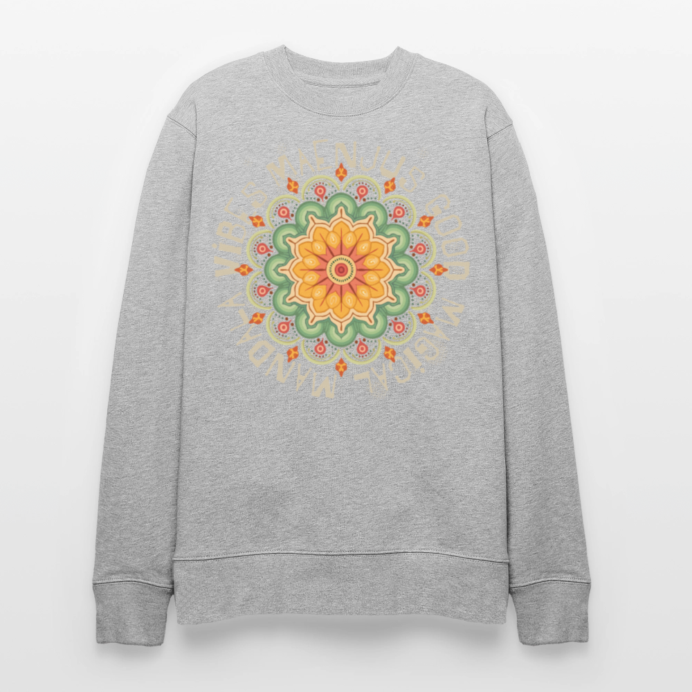 Unisex Bio-Sweatshirt mit MANDALA VIBES PRINT - Grau meliert