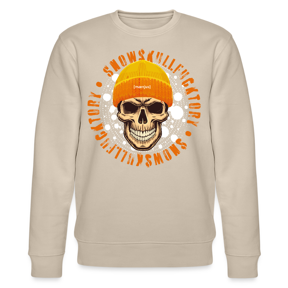 Unisex Bio-Sweatshirt mit SNOWSKULL FUCKTORY PRINT - Beige