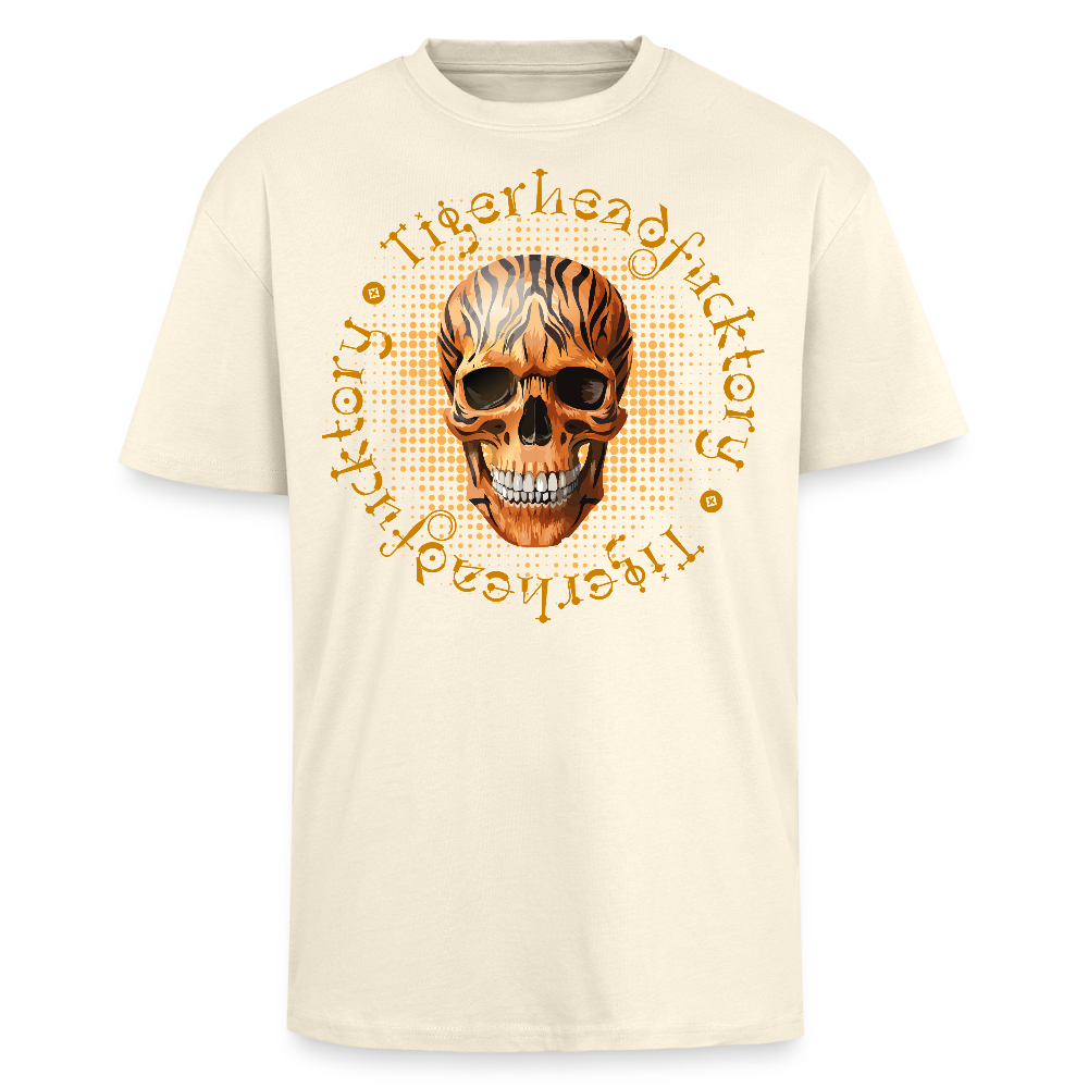 Heavy Oversize T-Shirt mit TIGERHEAD SKULL PRINT - Creme