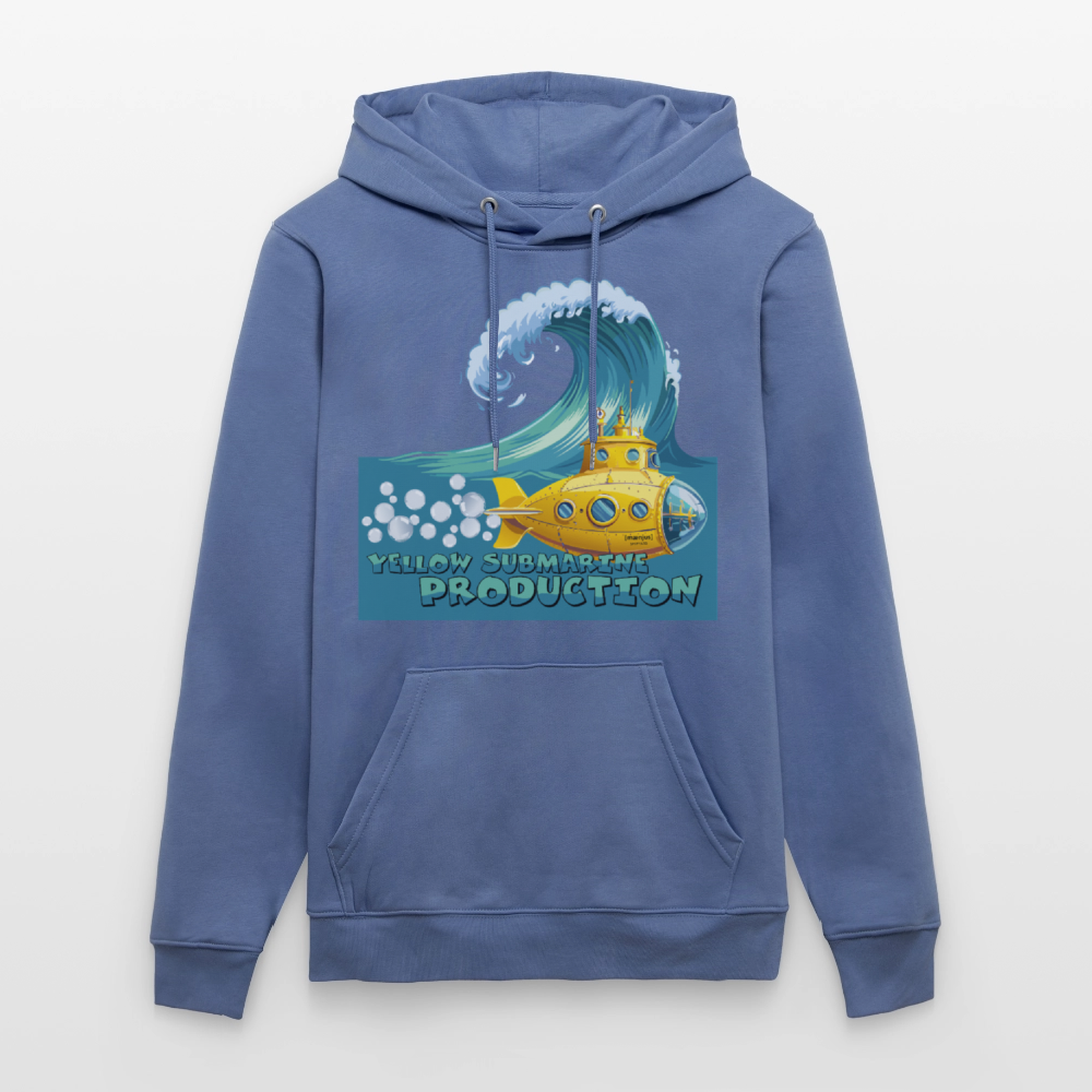 Unisex Bio-Hoodie mit YELLOW SUBMARINE PRODUCTION PRINT - Blau