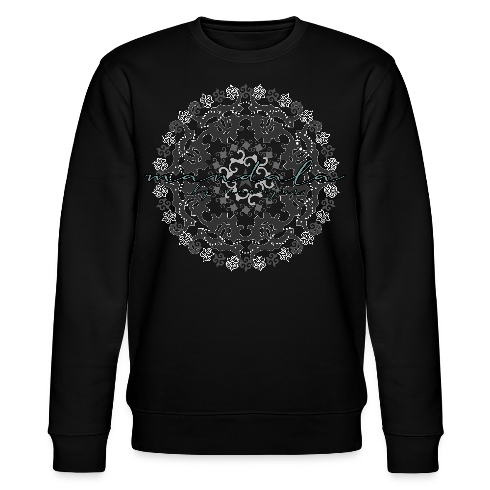 Unisex Bio-Sweatshirt mit BLACK MANDALA PRINT - Schwarz