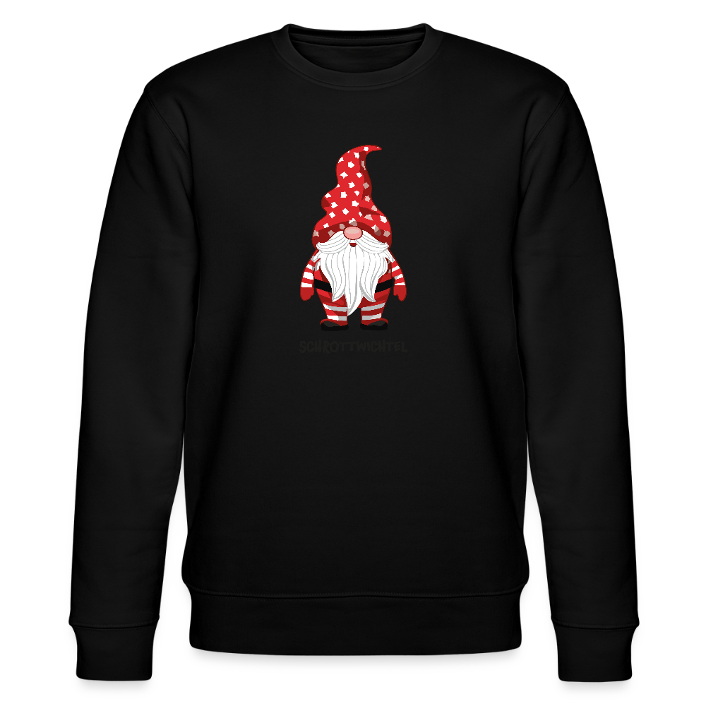 Unisex Bio-Sweatshirt mit SCHROTTWICHTEL PRINT - Schwarz