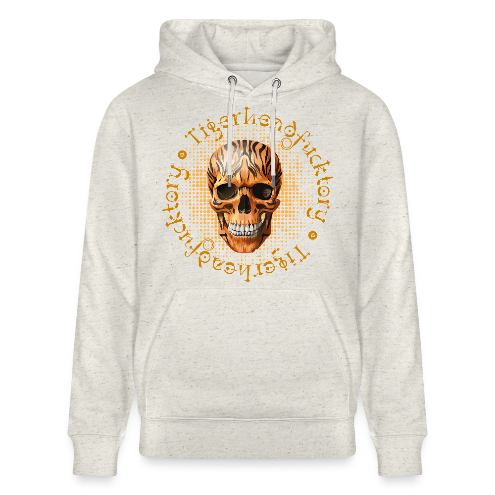 Unisex Hoodie mit TIGERHEAD SKULL PRINT - Beige meliert