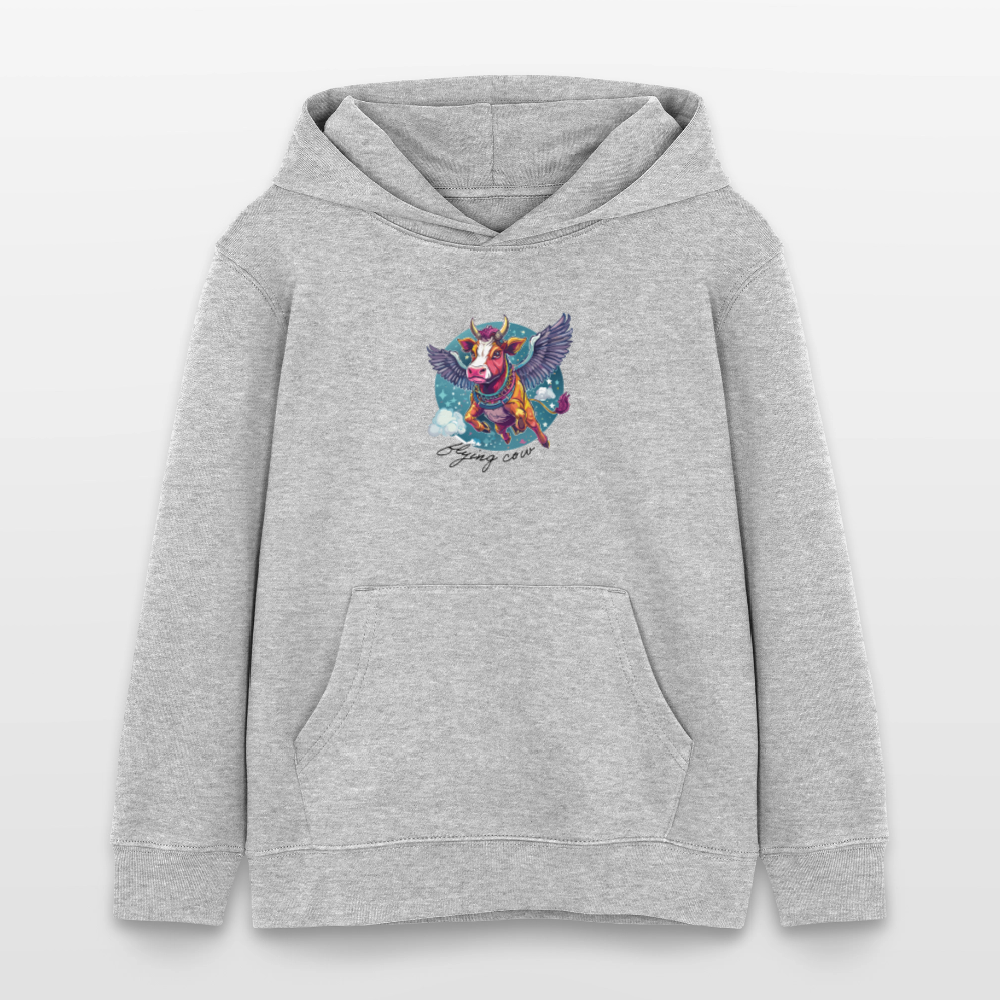 MNJS KIDS Bio-Hoodie mit FLYING COW PRINT - Grau meliert